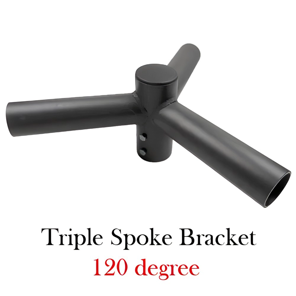 120 Degree Triple Spoke Tenon Bracket Pole Top Mount