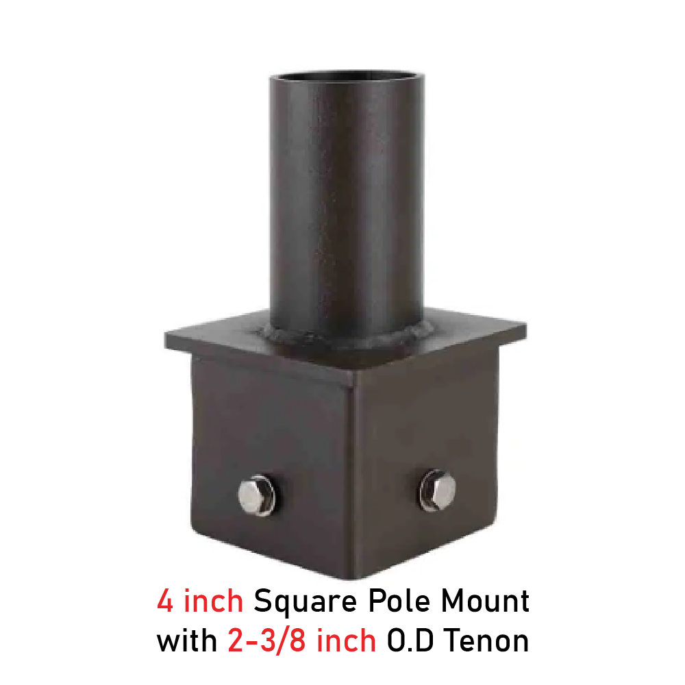 4" Square Pole Mount with 2-3/8" Tenon