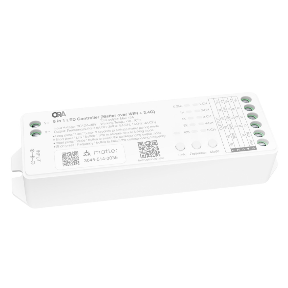 Multi-Channel Smart LED Controller – Matter over WiFi + RF (5-in-1)