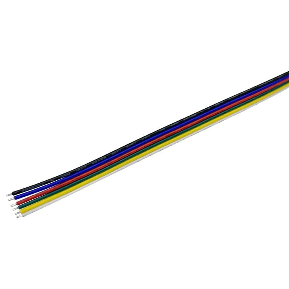 25ft 22 AWG 6-Pin Wire for RGB+CCT LED Strip Lights