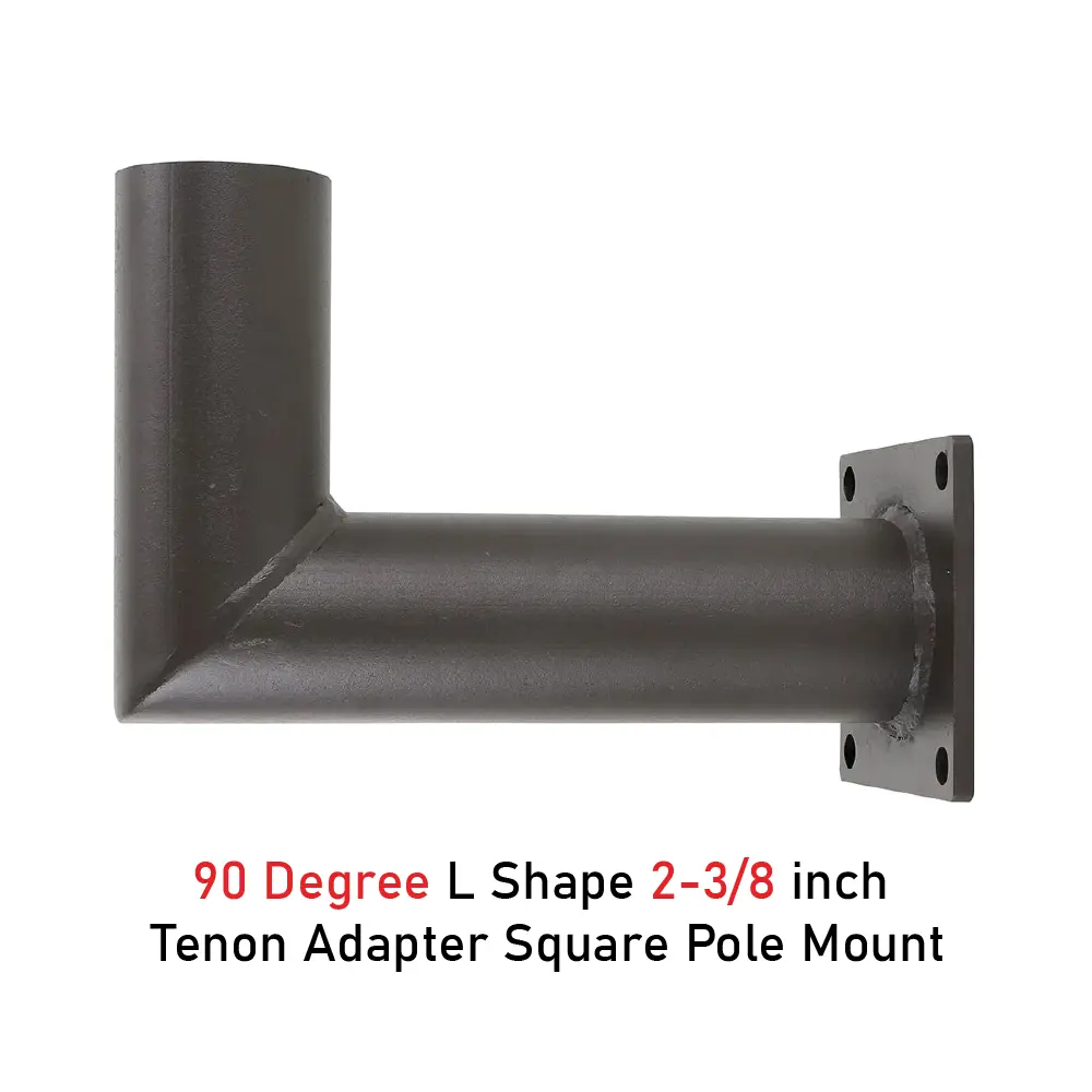90 Degree L Shape 2-3/8" Tenon Adapter - Square Pole Mount