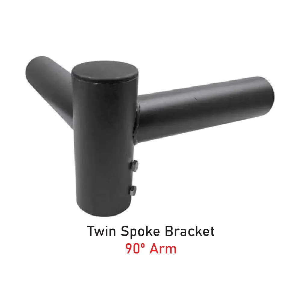 90 Degree Twin Spoke Double Tenon Bracket Pole Top Mount
