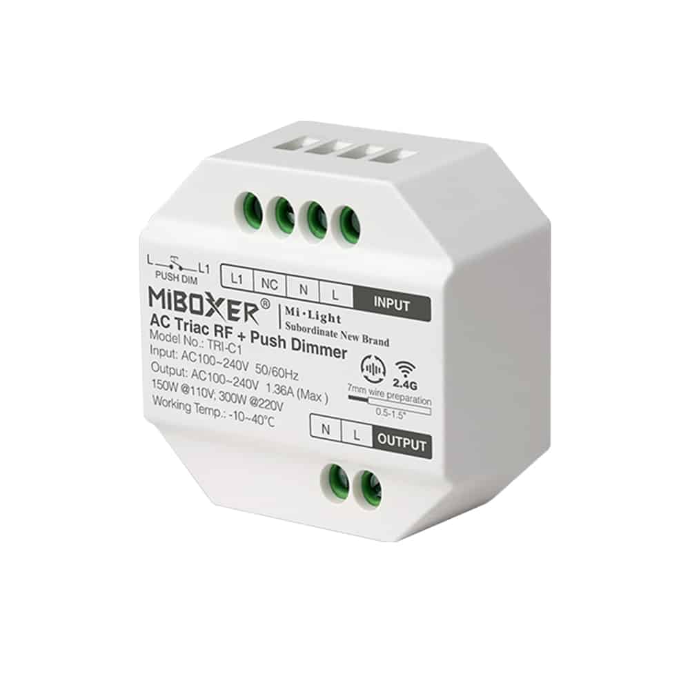 Wireless Smart Dimmer Relay for Remote Control Light Bulb – Bluetooth & RF Dimmable Lighting Controller, Smartphone & Remote Operated, 110V-220V, Home & Commercial Use