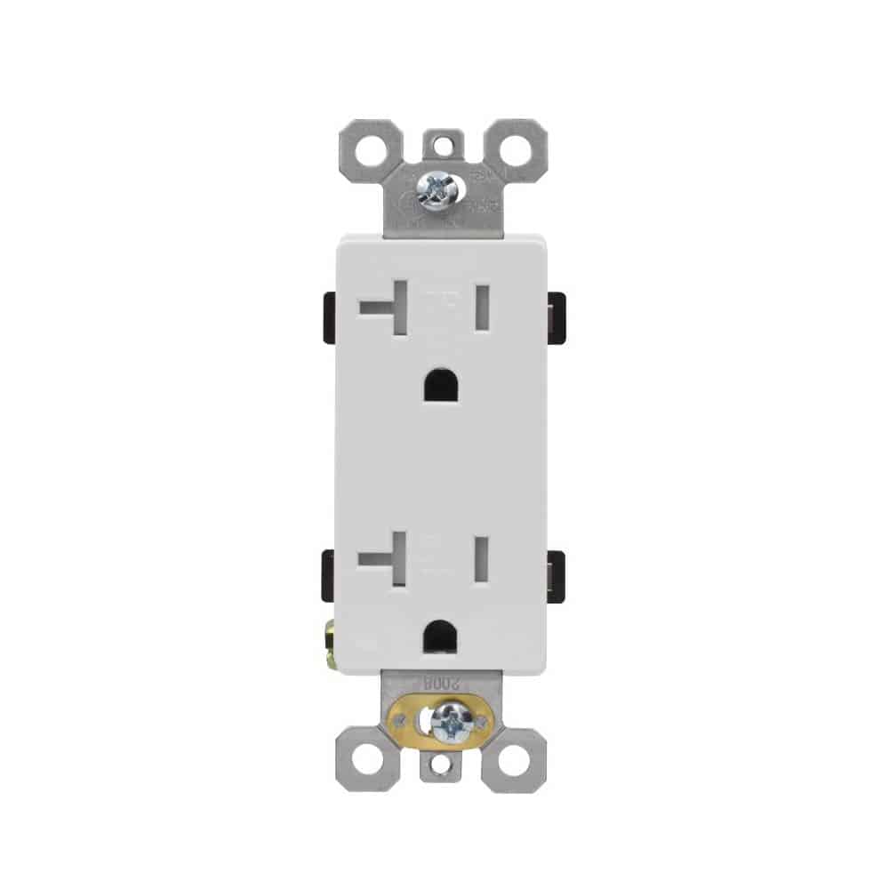 White 20 Amp Décor Duplex Tamper Resistant Receptacle