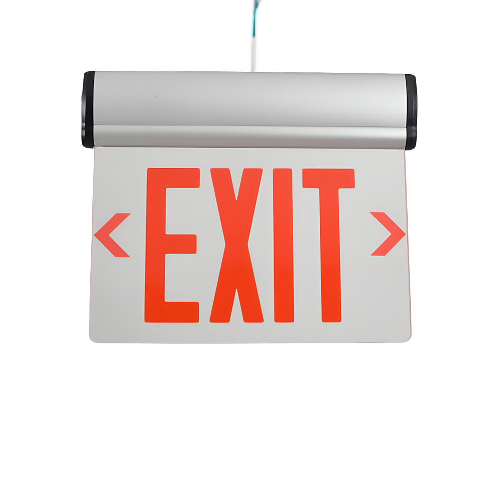 Edge Lit Red Exit Sign, Emergency Exit Sign with 8 Red LEDs, UL 924 NEC OSHA NFPA 101 Regulations