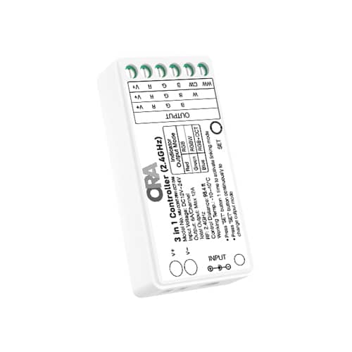 ORA 3-in-1 LED Controller – RGB/RGBW/RGB+CCT with Remote and Smart App Compatibility