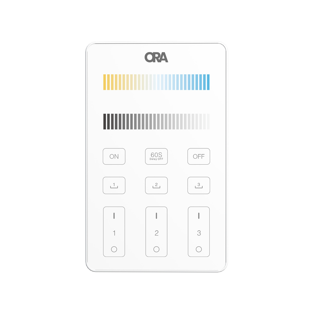 ORA Dual White LED Panel Remote - 3 Zone 2.4GHz RF Wireless Touch Control US