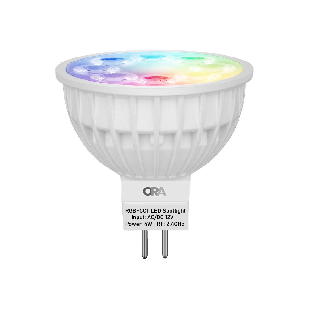ORA RGB+CCT MR16 Smart Bulb - 4W, 12V - App & Voice Control - 2700K-6500K - 2.4G RF Wireless