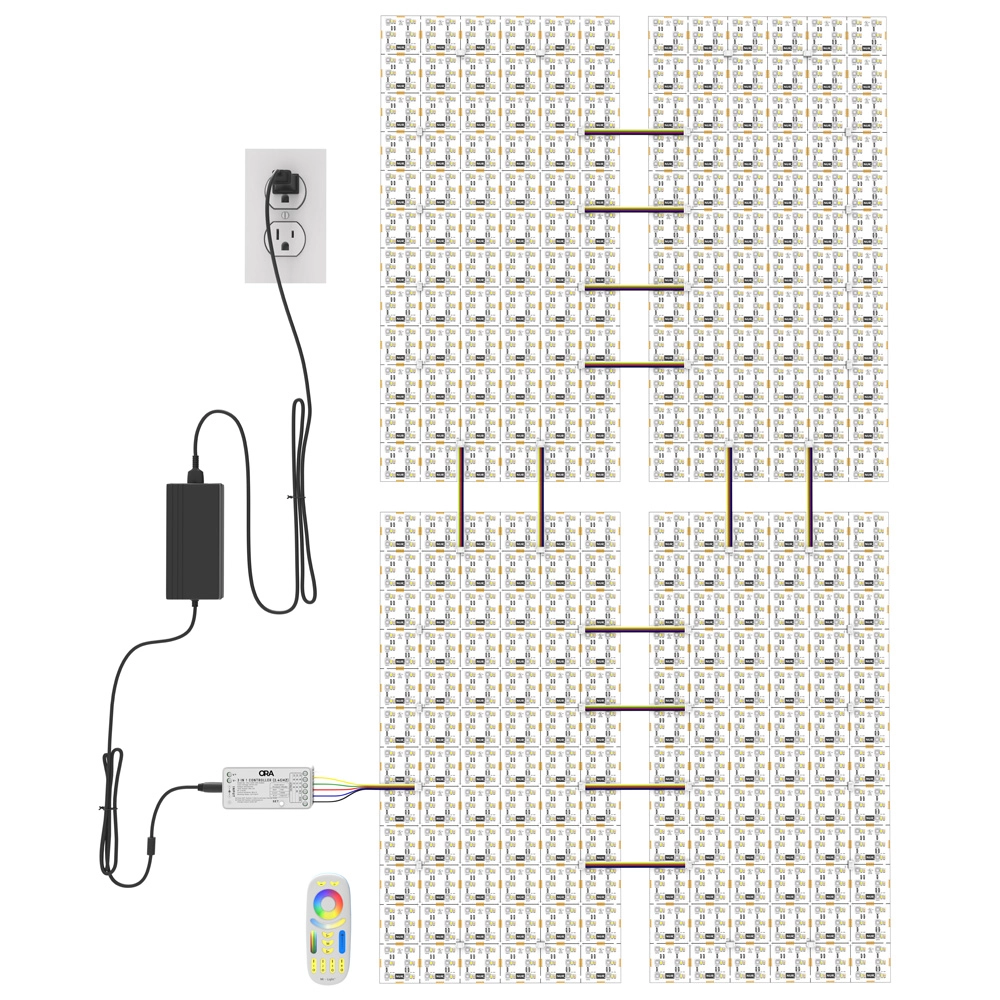 RGBCB Selectable LED Light Sheet, 1ft x 2ft, 2"x2" segments, High CRI, Flexible, and Cuttable with 3M Adhesive, Signage, Hotels, Clubs, Bars - Image 4