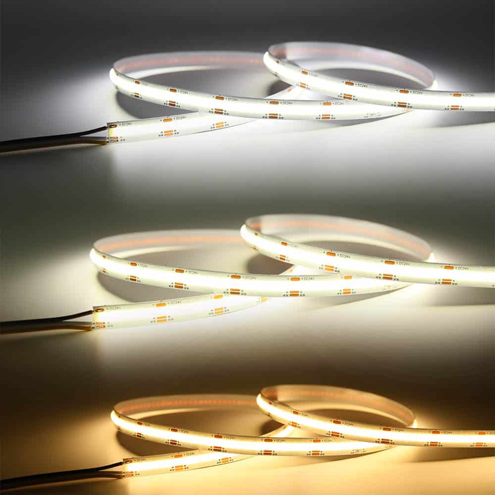 CCT 15ft 4.4w/ft 24v COB Dotless LED Seamless Strip Lights